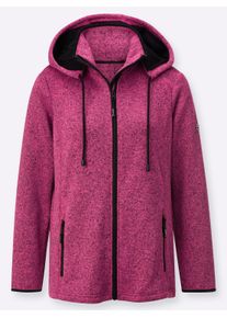 sheego Große Größen Fleecejacke mit Antipilling-Ausrüstung, fuchsia-meliert, Größe 50 - Damen