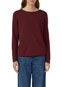 s.Oliver Damen Langarmshirtdunkelrot, casual, Gr. 46, unifarben, Strick, Obermaterial: 50% Baumwolle, 50% Viskose, Shirts, mit Rollkanten