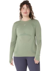 asics Damen Laufshirt "ROAD SEAMLESS LS TOP"monument blau, whisper grün, sportlich, Gr. L, Obermaterial: 65% Polyamid, 35% Polyester, Shirts
