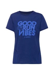 Brooks Distance Funktionsshirt Damen - blau - Gr. XS - Polyester/Lyocell