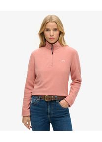 Superdry Damen Verk&uuml;rzter Polar Fleecepullover mit Halblangem Rei&szlig;verschluss Pink - Gr&ouml;&szlig;e: 40 2102623500714MIP019