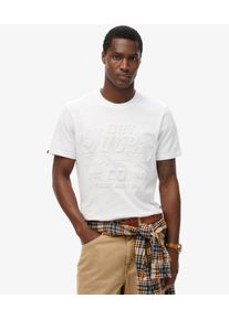 Superdry Herren Baumwolle L&auml;ssiges Workwear T-Shirt mit Pr&auml;gung, Wei&szlig; - Gr&ouml;&szlig;e: XL 104040550321601C004