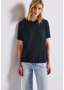 Street One Damen T-Shirtdeepwater blau, casual, Gr. 34, unifarben, Jersey, Obermaterial: 95% Viskose, 5% Elasthan. Futter: 100% Viskose, Shirts, mit