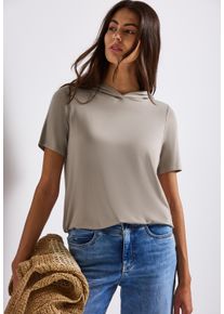 Street One Damen T-Shirtmorning beige, casual, Gr. 38, unifarben, Jersey, Obermaterial: 95% Viskose, 5% Elasthan. Futter: 100% Viskose, Shirts, mit
