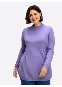 sheego Große Größen Pullover mit abgerundetem Saum, lavendel, Größe 42 - Damen