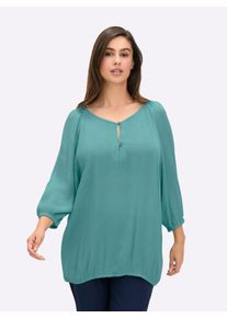 sheego Gro&szlig;e Gr&ouml;&szlig;en Tunika mit 3/4-Raglan&auml;rmeln, ozean, Gr&ouml;&szlig;e 48 - Damen