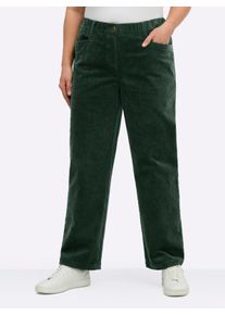 sheego Große Größen Cordhose mit geradem Bein, moos, Größe 54 - Damen