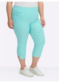 sheego Große Größen Stretch-Hose in Wadenlänge, aqua, Größe 24 - Damen