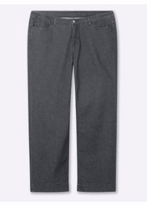sheego Große Größen Jeans mit weitem Bein, stone-grey-denim, Größe 50 - Damen