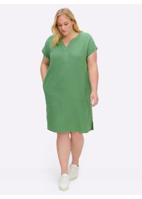 sheego Große Größen Sommerkleid in Musselin-Qualität, apfel, Größe 44 - Damen