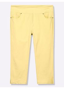 sheego Große Größen Stretch-Hose in Wadenlänge, vanillegelb, Größe 36 - Damen