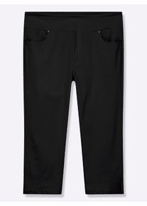 sheego Große Größen Stretch-Hose in Wadenlänge, schwarz, Größe 48 - Damen