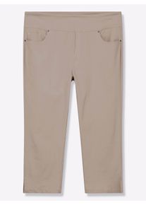 sheego Große Größen Stretch-Hose in Wadenlänge, stein, Größe 46 - Damen