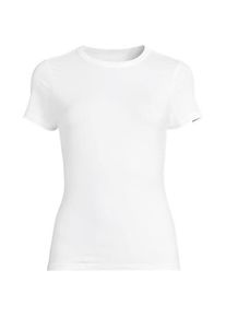 LANDS' END K&uuml;hlendes Rundhals-Shirt, Damen,  Wei&szlig;, Baumwolle/Elasthan/Viskose-Mischung, by Lands' End