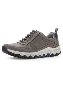 Herren Keilsneaker, Gabor Rollingsoft, Gr. 13, grau, Nubukleder, Mesh, sportlich, Schuhe, Freizeitschuh, Halbschuh, Schnürer mit Kontrastnähten,