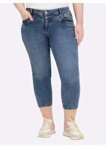 sheego Große Größen 7/8-Jeans mit Nietenverzierung, blue-stone-washed, Größe 38 - Damen