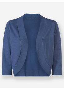 sheego Große Größen Bolero in Feinstrick-Qualität, jeansblau, Größe 42 - Damen