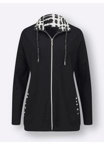 sheego Große Größen Shirtjacke mit grafischem Druck, innen, schwarz-ecru-bedruckt, Größe 46 - Damen