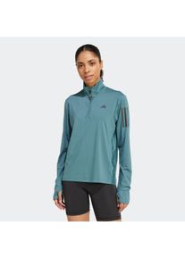Damen Rollkragenshirt "OTR B HZIP"preloved teal, sportlich, Gr. XL, adidas Performance, Obermaterial: 91% Polyester, 9% Elasthan, Shirts