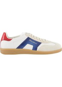 Santoni Low-Top Sneaker - Heren DBS Olympic Sneaker Wit/Blauw - Gr. UK_8 - in Wei&szlig; - f&uuml;r Damen