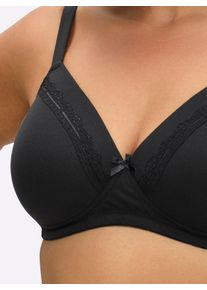 wäschepur sheego Große Größen Schalen-BH ohne Bügel, schwarz + jeansblau, Größe 75B - Damen