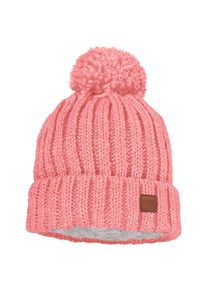 Mütze MaxiMo Mütze Rippe mit Pompon und Fleecefutter Kinder (Gr 53-55 cm |rosa)