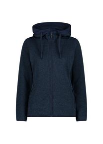 Fleecejacke CMP Jacquard Knitted Jacket Fix Hood Damen (Gr 42 |blau)