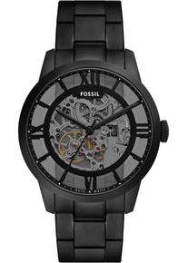 Fossil Herren Automatikuhr "TOWNSMAN"schwarz, transparent, Armbanduhren, Armbanduhr, Herrenuhr, Mechanische Uhr, Edelstahlarmband, analog