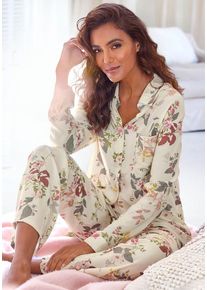 Lascana Pyjama braun Gr. 44/46 für Damen. Bequem. Nachhaltig.