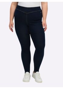 sheego Große Größen Skinny Jeans mit breitem Dehnbund, dark blue, Größe 40 - Damen