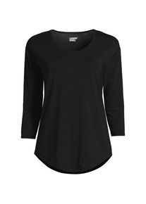 LANDS' END Flie&szlig;endes Shirt mit Ballettausschnitt n Plus-Gr&ouml;&szlig;e, Damen,  Schwarz, Elasthan/Baumwoll-Mischung, by Lands' End