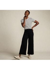 LANDS' END Schwarze Culotte-Jeans High Waist, Damen,  Schwarz, Elasthan/Baumwoll-Mischung/Polyester-Mischung, by Lands' End