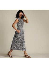 LANDS' END &Auml;rmelloses Midikleid, Damen,  Schwarz, Baumwolle/Viskose/Baumwoll-Mischung, by Lands' End