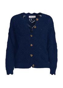 LANDS' END Noppencardigan, Damen,  Blau, Baumwolle, by Lands' End