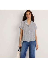 LANDS' END Kurzarm-Hemdbluse, Damen,  Blau, Viskose, by Lands' End