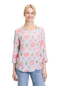 Cartoon Damen Shirtbluse "Cartoon Blusenshirt mit Schnürung", bunt, modisch, Gr. 42, Obermaterial: 100% Viskose., Blusen