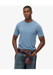 Superdry Herren L&auml;ssiges Athletic T-shirt mit Pr&auml;gung Blue - Gr&ouml;&szlig;e: L 1040405503221XIX003