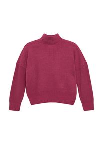 s.Oliver JUNIOR Mädchen Strickpulloverschwarz mauve, casual, Gr. 158, unifarben, Strick, Obermaterial: 100% Polyester, Pullover, mit Stehkragen
