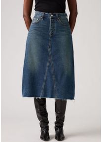 Levi's LEVI'S Damen Jeansrock "HR A LINE DECON SKIRT"hinged heart, casual, Gr. 29, Denim/Jeans, Obermaterial: 100% Baumwolle, Röcke, in trendy Midi-Länge