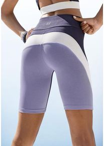 active by Lascana LASCANA ACTIVE Radlerhose blau Gr. S (36/38) für Damen. Mit Logodruck. Figurbetont. Nachhaltig.