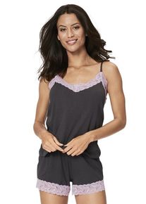 s.Oliver Shorty mehrfarbig Gr. 32/34 für Damen. V-Ausschnitt und Spitze, Allover-Druck. Lässig Geschnitten. Nachhaltig.