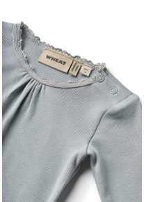 Wheat Baby Body "Wheat Body-Set 2er Pack Rib Body L/S Spencer", Gr. 80cloudy sky navy, 48% Bio-Baumwolle, 48% Modal, 4% Elastan, Bodies
