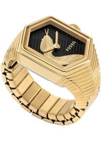 Fossil Damen Uhrenring "WATCH RING"gelbgoldfarben, Armbanduhren, Quarzuhr, Armbanduhr, Damenuhr, Edelstahlarmband, analog