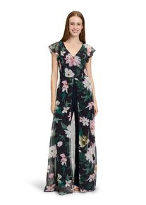 Vera Mont Damen Overall "Vera Mont Jumpsuit kurzarm", blau, elegant, Gr. 40, Jersey, Chiffon, Obermaterial: 100% Polyester. Futter: 100% Polyester.,