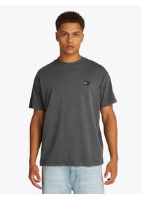 Tommy Jeans Herren T-Shirt "TJM RLX TJ LABEL TEE", schwarz, casual, Gr. M, Single Jersey, Obermaterial: 100% Baumwolle, Shirts