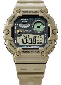 Herren Chronographbeige, CASIO TIMELESS COLLECTION, Armbanduhren, Quarzuhr,Armbanduhr,Herrenuhr,Digitaluhr,Resinarmband, autom. Kalender