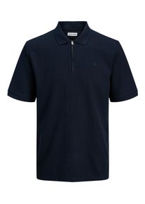 Jack & Jones PlusSize Herren Poloshirt "JJEAUSTIN ZIP POLO SS NOOS PLS"navy blazer detail:classic, modisch, Gr. XXXL, JACK & JONES PLUSSIZE, unifarben, Jersey,