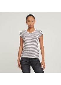 G-Star Raw G-STAR Damen V-Shirt "Eyben"osaka blau highlight stripe, Gr. S, gestreift, Jersey, Obermaterial: 100% Baumwolle, Shirts