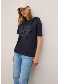 Cecil Damen Kapuzensweatshirturban dunkelblau, casual, Gr. S, Sweatware, Obermaterial: 50% Baumwolle, 50% Modal, Sweatshirts