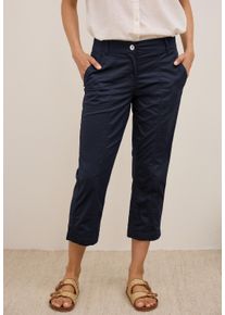 Cecil Damen 3/4-Hose "Style NEW YORK"urban dunkelblau, casual, Gr. 30, unifarben, Web, Obermaterial: 98% Baumwolle, 2% Elasthan, Hosen, mit Gummibund